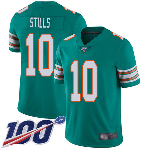 Nike Miami Dolphins #10 Kenny Stills Aqua Green Alternate Men Stitched NFL 100th Season Vapor Limited Jersey->customized nfl jersey->Custom Jersey
